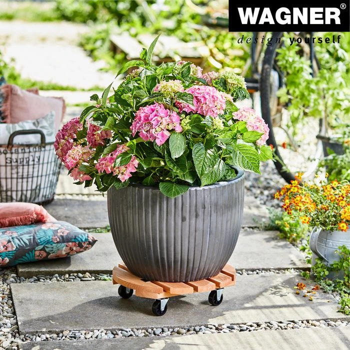 Wagner-System Pflanzenroller Toskana, 20016301, Kiefer Massiv Lasiert, 150kg, Braun, Ø 38cm – Bild 2