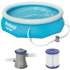 Bestway Aufstellpool Fast Set Pool, Ø 305 X 76cm, Mit Filterpumpe, Rund