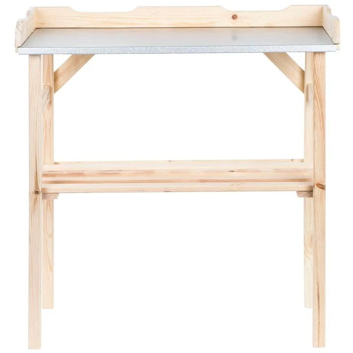 Böttcher-AG Pflanztisch 62911, Natur, 78 X 38 X 82 Cm, Holz, Metall, Mit Ablagefläche – Bild 3