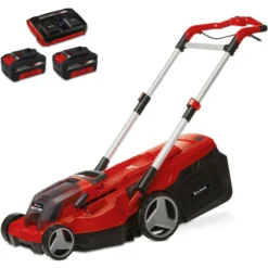 Einhell Rasenmäher RASARRO 36/42, 3413270, Akku, 2x18V / 4Ah, Mit 2 Akkus, Ladegerät & Fangkorb 50L