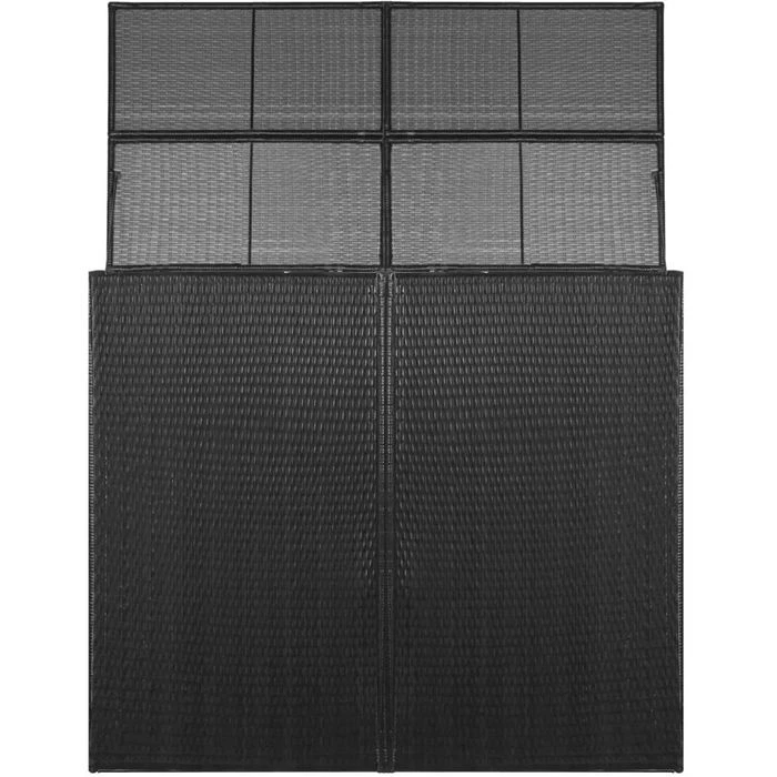 VidaXL Mülltonnenbox 46730, Bis 240 Liter, Für 2 Mülltonnen, Schwarz, Polyrattan – Bild 4