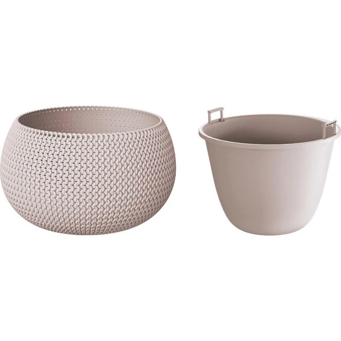 Prosperplast Übertopf Splofy Bowl Mocca, Ø 37 X H 21 Cm, Rund, Kunststoff – Bild 2