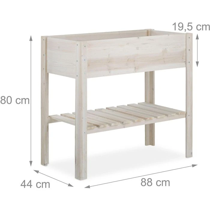 Relaxdays Hochbeet 10026323, Weiß, 88 X 44 X 80 Cm, Tannenholz – Bild 5