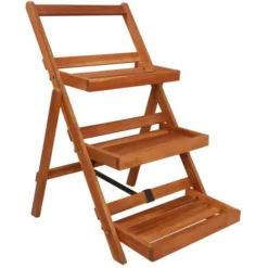 VidaXL Blumentreppe 43994, Braun, Klappbar, Holz, 50 X 63 X 80 Cm