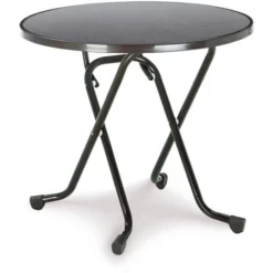 BEST Gartentisch Primo, Kunststoff, Anthrazit, Ø 80 X 70 Cm, Klappbar