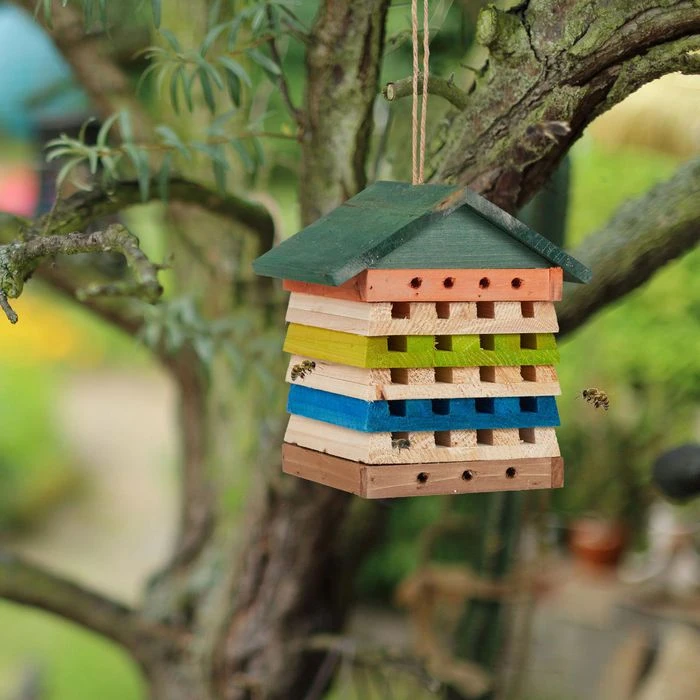 Relaxdays Insektenhotel 10031025, Bunt, Bienenhotel, 18 X 19,5 X 14cm – Bild 2