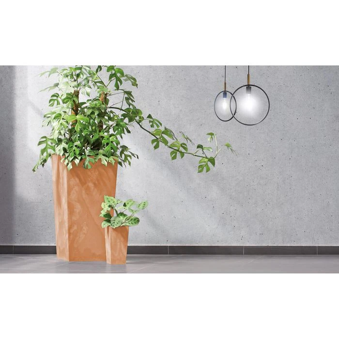Prosperplast Übertopf Urbi Square Beton Effect, 40 X 40 X 75 Cm, Quadratisch, Kunststoff, Terrakotta – Bild 3