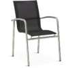 BEST Gartenstuhl Khartum, Stoff, Niedriglehner, Schwarz, Stapelbar