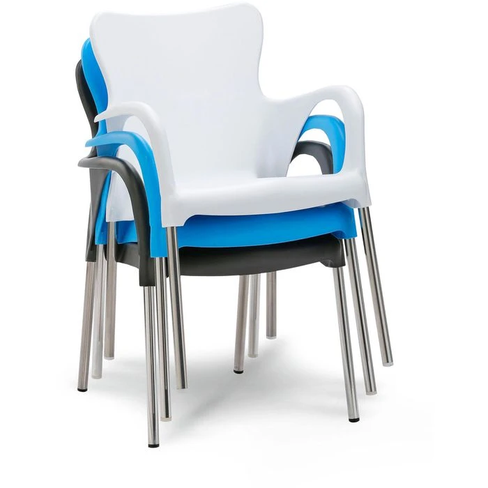 BEST Gartenstuhl Maui, Kunststoff, Niedriglehner, Anthrazit, Stapelbar – Bild 2