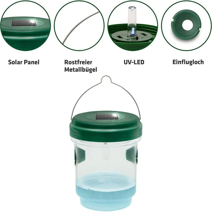 Gardigo Wespenfalle Solar Insektenfalle Mit LED, Zum Aufhängen, 2in1 Lockstoff-Falle â Bild 3
