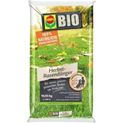 Compo Dünger Bio Herbst-Rasendünger, Langzeitwirkung Bis 90 Tage, 10,05 Kg Für Ca.200m²