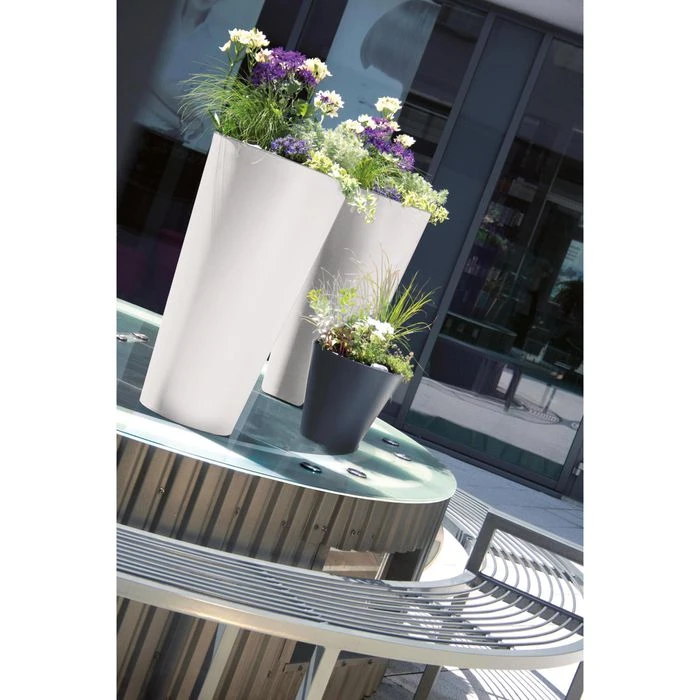 Prosperplast Übertopf Tubus Slim Weiß, Ø 40 X H 76,2 Cm, Rund, Kunststoff – Bild 3