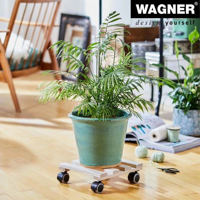 Wagner-System Pflanzenroller 20009701, Eckig, Buche Massiv, 100kg, Natur, 25 X 25cm – Bild 2