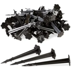 Relaxdays Bodenanker 10022821, 11,5 Cm, Aus Kunststoff, 100 Stück