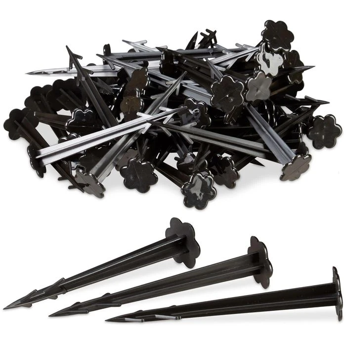 Relaxdays Bodenanker 10022821, 11,5 Cm, Aus Kunststoff, 100 Stück