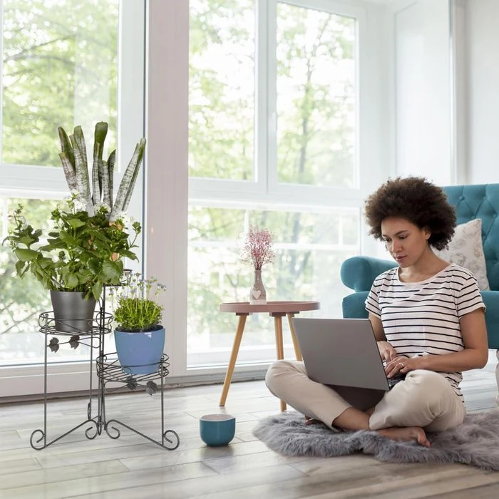 Relaxdays BlumenstĂ€nder 10020702, Schwarz, Klappbar, Metall, 50 X 25 X 50 Cm â Bild 3