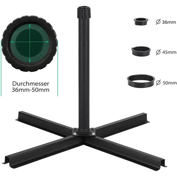 Sekey Sonnenschirmständer 34024, Stahl, Plattenständer, Schwarz – Bild 2