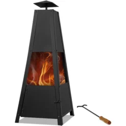 Deuba Feuerschale Pyramide 101101, 35 X 102cm, Metall, Mit Feuerhaken