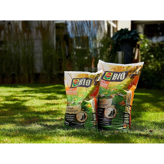 Compo Dünger Bio Herbst-Rasendünger, Langzeitwirkung Bis 90 Tage, 10,05 Kg Für Ca.200m² – Bild 3