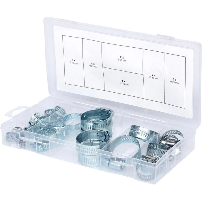 Ks Tools KS-Tools Schlauchschelle 970.0070, 16 - 40mm, Verzinkt, 6 Verschiedene Größen, 26-teilig