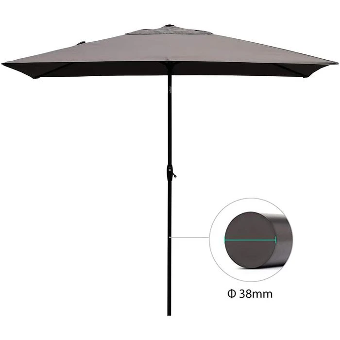 Sekey Sonnenschirm 39923087, Rechteckig, 300 X 200cm, Cappuccino, Neigbar â Bild 2