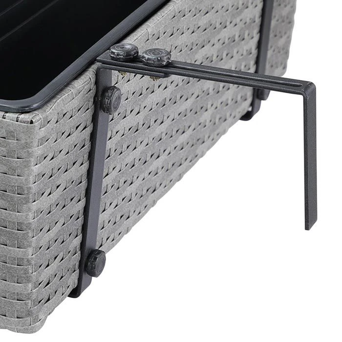 CASARIA Blumenkasten 2er-Set Polyrattan Grau, 60 X 20 X 19 Cm, Rechteckig, Kunststoff â Bild 3