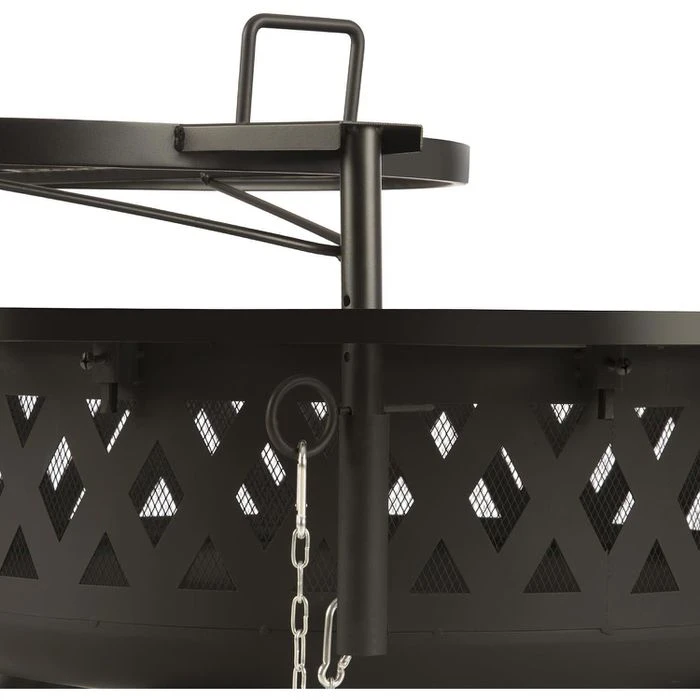 Blumfeldt Feuerschale Rosario, Ø 120cm, Edelstahl, Feuerhaken, Funkenschutz & Grillrost – Bild 6