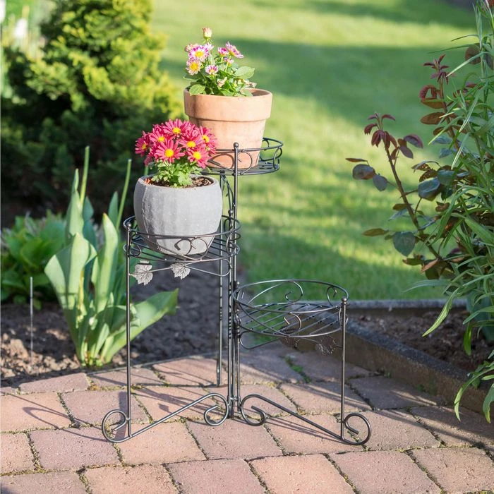 Relaxdays BlumenstĂ€nder 10020702, Schwarz, Klappbar, Metall, 50 X 25 X 50 Cm â Bild 2