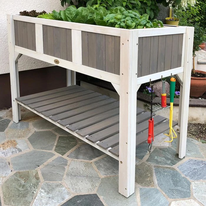 Habau Hochbeet Klara, Grau, 119 X 57 X 89 Cm, Hemlocktanne – Bild 2