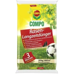 Compo Dünger Rasen-Langzeitdünger, Langzeitwirkung Bis 90 Tage, 20 Kg Für 800m²