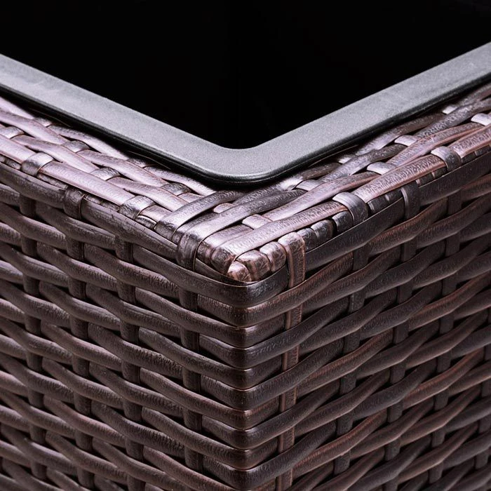 Deuba Pflanzkasten Sichtschutz-Pflanzkübel Braun, 83 X 30,5 X 60 Cm, Rechteckig, Polyrattangeflecht – Bild 3