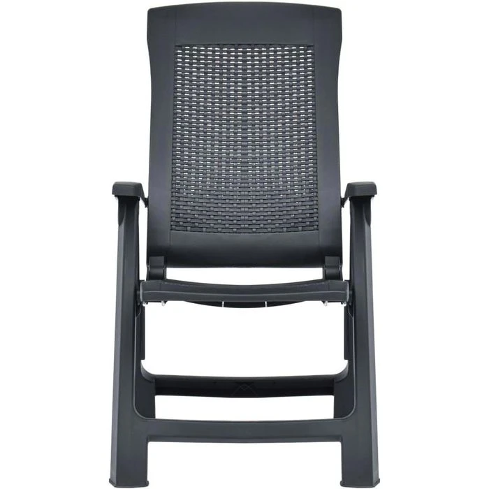 VidaXL Gartenstuhl 48761, Kunststoff, Hochlehner,verstellbar,anthrazit,klappbar,2 Stück – Bild 4