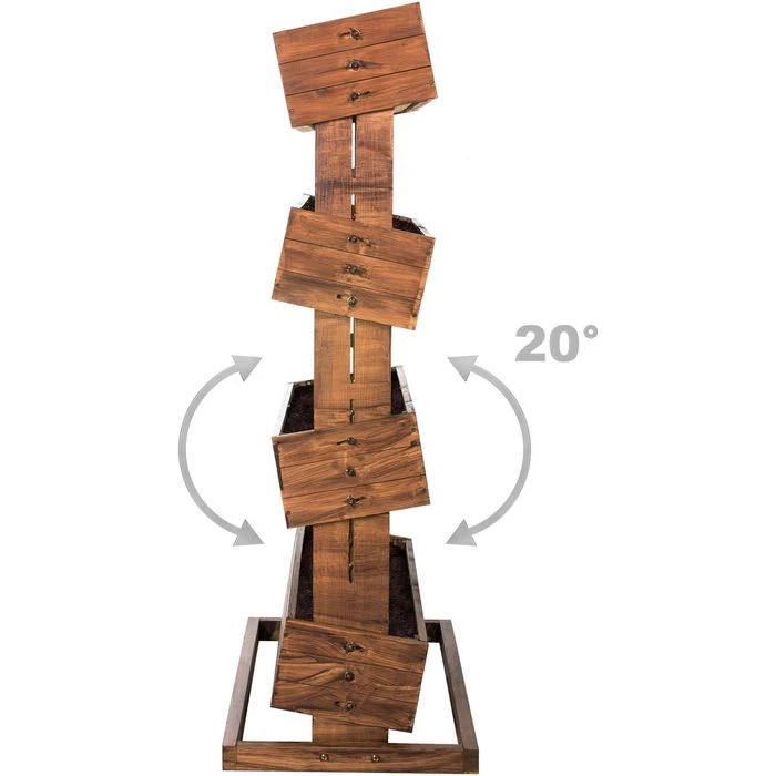 Hecht-international Hochbeet Cube 4, Braun, 82 X 50 X 145 Cm, Holz â Bild 3