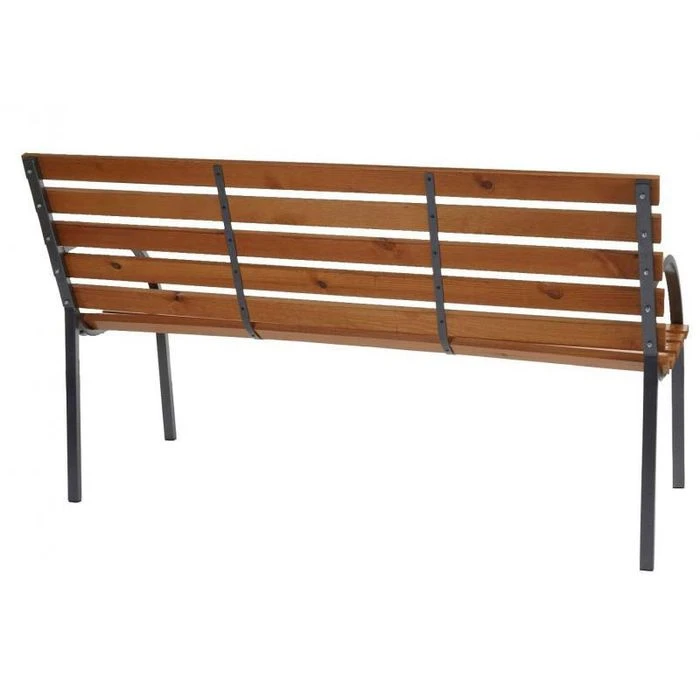 Mendler Gartenbank Leoben, 48557, 3-Sitzer, Mit Armlehnen, Wetterfest, Braun, Holz – Bild 4