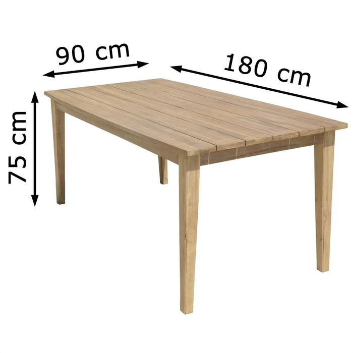 Garden-Pleasure Gartentisch VISALIA, Akazienholz, Beige, 180 X 90 X 75 Cm – Bild 4