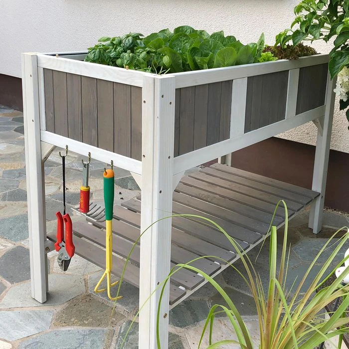 Habau Hochbeet Klara, Grau, 119 X 57 X 89 Cm, Hemlocktanne – Bild 6