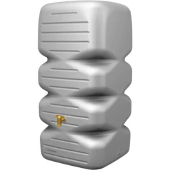 Garantia Regentonne Gartentank-Set, 360 Liter, Betongrau, Mit Auslaufhahn, Mi Fallrohranschluss