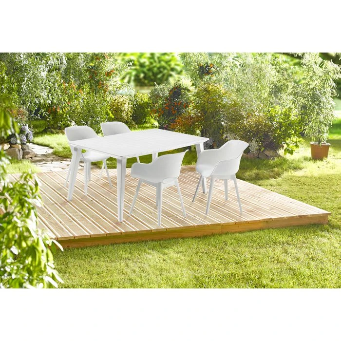 BEST Gartentisch Bari, Kunststoff, Weiß, 157 X 98 X 74 Cm – Bild 3