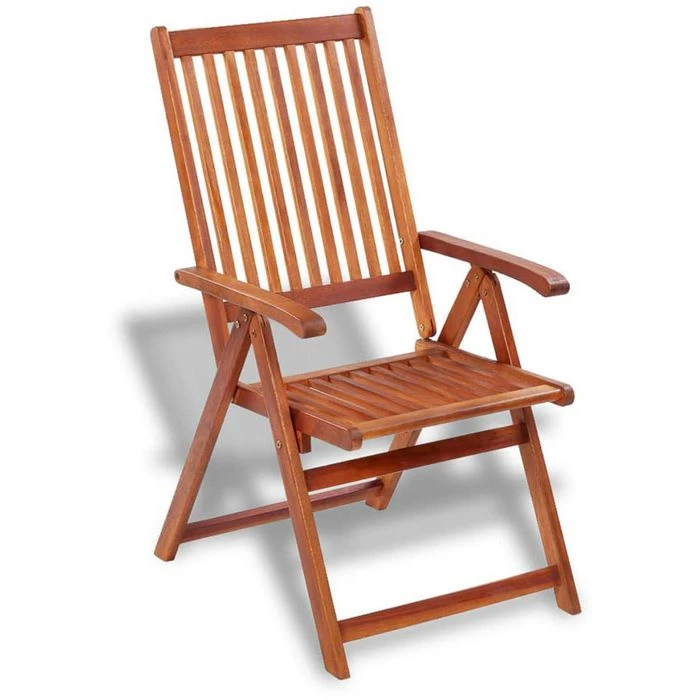 VidaXL Gartenstuhl 41820, Holz, Hochlehner, Braun, Klappbar, Armlehnen, 2 Stück – Bild 4