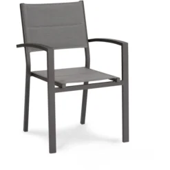 BEST Gartenstuhl Varese, Stoff, Niedriglehner, Anthrazit, Stapelbar