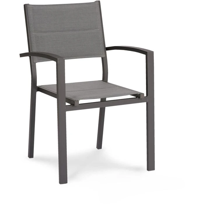 BEST Gartenstuhl Varese, Stoff, Niedriglehner, Anthrazit, Stapelbar