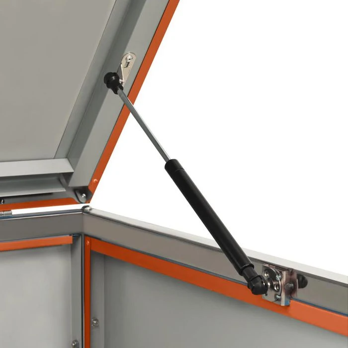 VidaXL Mülltonnenbox 149565, Bis 240 Liter, Für 4 Mülltonnen, Abschließbar, Orange, Edelstahl – Bild 8