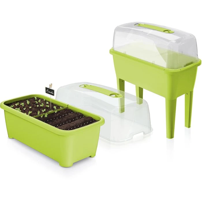 Prosperplast Hochbeet Respana Planter Set, Limette, 77 X 38,7 X 82 Cm, Kunststoff, Mit Abdeckung – Bild 2