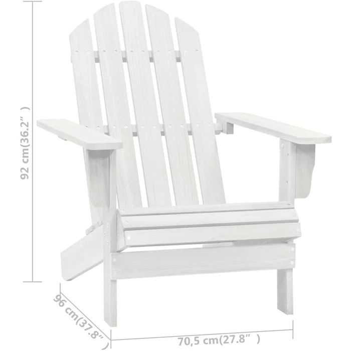 VidaXL Gartenstuhl 40860, Holz, Hochlehner, Weiß – Bild 6