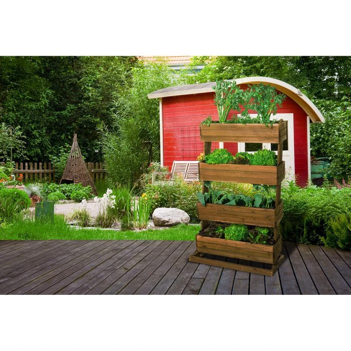 Hecht-international Hochbeet Cube 4, Braun, 82 X 50 X 145 Cm, Holz â Bild 2