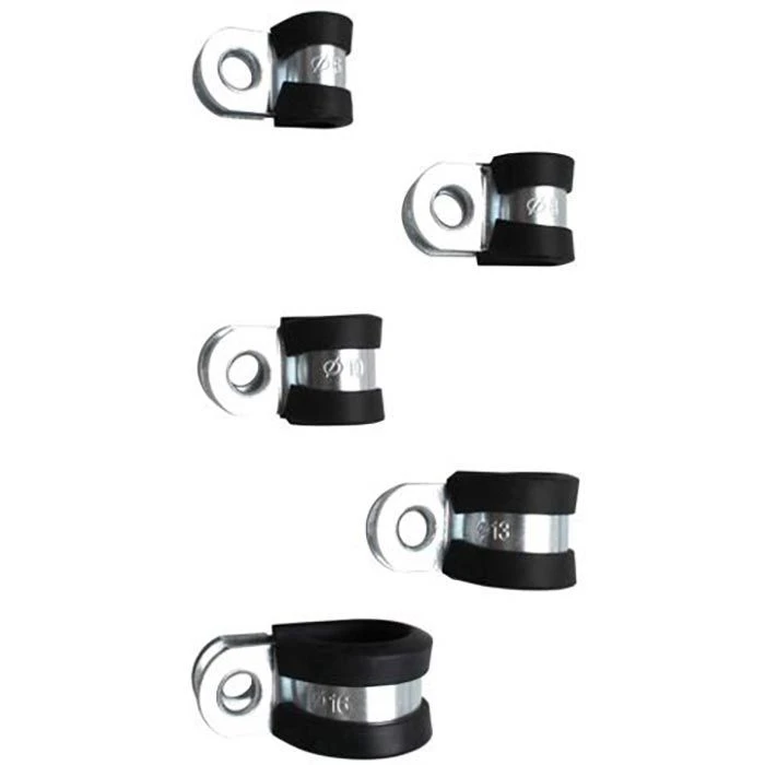 BGS-technic Schlauchschelle 14145, 6 - 16mm, Verzinkt, Gummiert, 5 Größen, 18-teilig