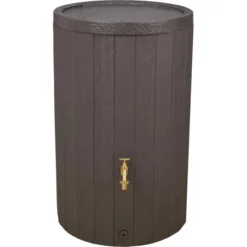 Garantia Regentonne Timber 230 Liter, Rund, Braun, Mit Deckel