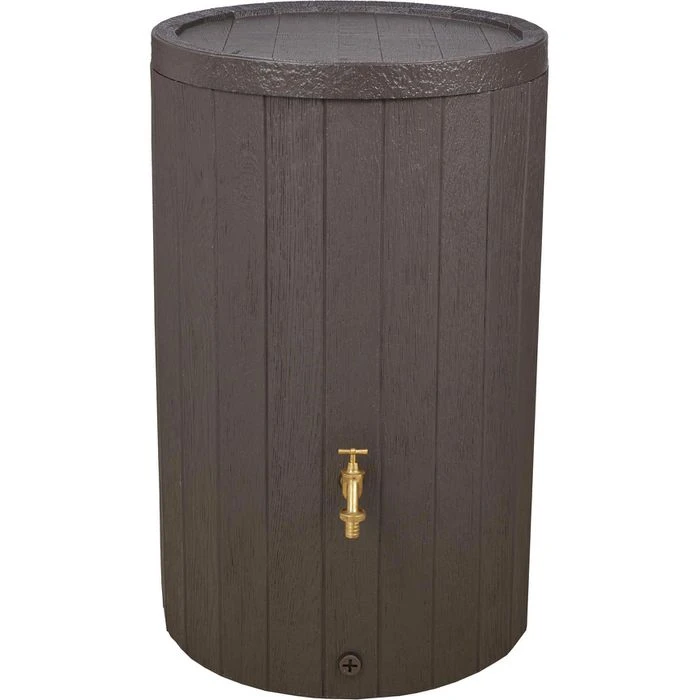 Garantia Regentonne Timber 230 Liter, Rund, Braun, Mit Deckel