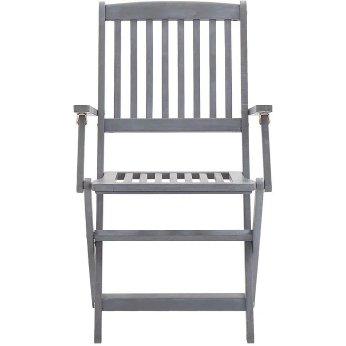 VidaXL Gartenstuhl 46334, Holz, Hochlehner, Grau, Klappbar, 4 Stück – Bild 3