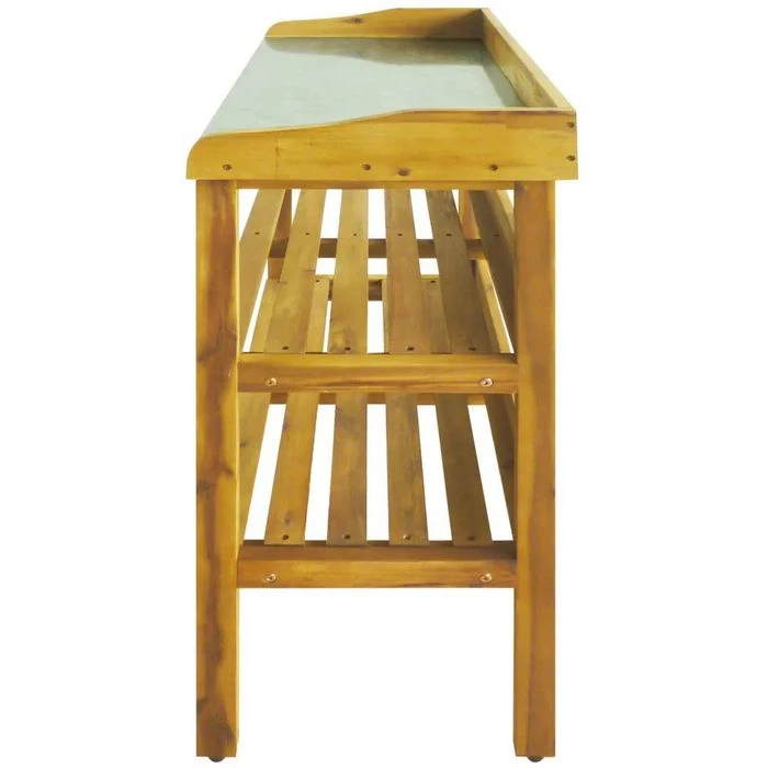 VidaXL Pflanztisch 43795, Natur, 76 X 37 X 92 Cm, Holz, Metall, Mit Ablageflächen â Bild 3